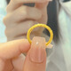 COISE黃金戒指女紫荊花999足金素圈閉口戒時(shí)尚百搭ins送女友生日禮物 紫荊花足金戒指  約1g 12號