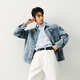 森馬（Semir）牛仔外套男25秋復古水洗輕工裝夾克小寬松上衣中性款109125108113