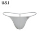U&I男士內(nèi)褲性感t褲透氣薄款冰絲細丁tback半透明ui9022 白色 1條 L