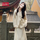UKMR感針織毛衣連衣裙子女春夏季2025新款小個子氣質(zhì)內(nèi)搭套裝長裙 毛衣外套+半身裙兩件套【套裝】 L 55/60kg