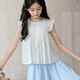 優(yōu)優(yōu)1點(diǎn)（Yoyo one）女童套裝夏季薄款兒童2025新款夏裝裙褲洋氣連衣裙中大童冰絲裙子 白色上衣配珍珠胸針 160 160cm