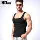 續點(diǎn)方領(lǐng)背心男夏無(wú)袖t恤男坎肩健身緊身韓版修身運動(dòng)彈力棉男士背心 黑色 L 碼112-130斤左右修身版型