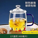 VTyee高硼硅玻璃杯茶杯帶把手家用耐高溫帶蓋泡茶杯男女高顏值喝水杯子 【耐熱150度】藍把 470ml 1只