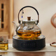 憶壺茶（YIHUTEA）蒸煮茶壺電陶爐加熱煮茶器玻璃泡茶壺家用燒水壺茶具套裝圍爐煮茶 蒸煮雙內(nèi)膽 壺+緇黑電陶爐 900ml
