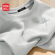 名創(chuàng  )優(yōu)品（MINISO）男士長(cháng)袖t恤重磅潮流簡(jiǎn)約春秋季寬松大碼華夫格打底衫 淺灰 L