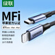 綠聯(lián)【MFi認(rèn)證不彈窗】適用蘋果充電線Type-C數(shù)據(jù)線PD30/20W快充to Lightning iPhone14/13手機(jī)2米