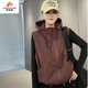 范哲狼（FANZELANG）馬甲女2025夏季戶(hù)外運動(dòng)連帽防曬衣女士透氣皮膚衣輕薄速干外套 豬肝紅【雙拉鏈】雙層帶網(wǎng) 2308 輕薄 3XL 145-155