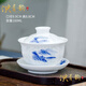 泱青韻蓋碗茶具景德鎮(zhèn)手繪青花陶瓷三才蓋碗單個家用鏤空玲瓏瓷泡茶碗 吉祥如意玲瓏【單蓋碗】 160ml