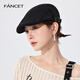 凡飾（FANCET）帽子女春季英倫復古報童帽百搭休閑雅痞鴨舌帽純棉前進(jìn)帽 暗夜黑M