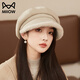 貓人帽子女秋冬季加厚保暖護耳貝雷帽時(shí)尚百搭冬天八角女帽文藝顯臉小 米白色 均碼