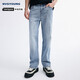 納維凱爾意大利小帆船男復古簡(jiǎn)約牛仔褲松身直筒長(cháng)褲3312575505 藍 32 