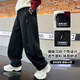 THINKPIRE男童加絨褲子兒童衛褲秋冬裝2025秋季兒童運動(dòng)褲針織長(cháng)褲 黑色 150 碼建議身高140CM