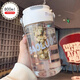 綠蔭巷子吸管杯子大容量塑料送男女生耐高溫防摔高顏值喝花茶小學(xué)涼水杯 【白色】手提帶茶倉杯 800ml