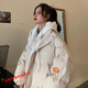 飄朵蕓中學(xué)生羽絨服女生初中生羽絨服女孩冬季高中生冬天穿的韓版面包服 米白色(基礎  款) M
