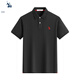 U.S. POLO ASSN.短袖POLO衫男士青年保羅商務(wù)休閑翻領(lǐng)男裝上衣T恤短袖男夏季黑L