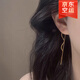 六桂福珠寶流蘇黃金耳線女士足金新款耳環(huán)耳飾中秋節(jié)禮物送女友老婆生日紀(jì)念 足金扭紋流蘇耳線【金約1.4g】