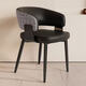 白日造夢(mèng)師意式極簡(jiǎn)餐椅黑色輕奢現代設計師靠背高級感酒店家用島臺扶手椅子 C17國韻拼接黑色+黑色框架 兩張起拍，單張需找客服補郵費發(fā)