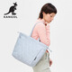 KANGOL新款大容量托特包菱形格春季新款單肩手拎綿綿購物袋包抽繩包包女 冰川藍 大包
