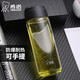 希諾（heenoor）單層玻璃杯帶提環(huán)家用便攜夏季上學泡茶杯商用耐高溫車載水杯 XN6037-565ml藍黑-帶提環(huán)