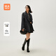 海瀾之家（HLA）大衣女裝款西裝領(lǐng)雙面毛呢保暖外套女冬季 深灰Y1 L 165/88A 建議115-130斤