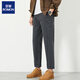 羅蒙（ROMON）休閑褲子男士春秋季直筒寬松錐形男褲春夏款薄款加厚純棉長(cháng)褲子 361深灰 32