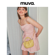 MUVA高級感外出小拎包女菜籃子真皮子母袋單肩手提斜挎2024新款送女友 奶油黃