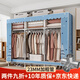 思故軒（SIGUXUAN）布衣柜加粗全鋼架收納衣柜臥室租屋家用大容量簡(jiǎn)易衣柜宿舍衣服柜 2204城堡鐵塔【長(cháng)168寬46高173】