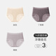 寶娜斯新中式內(nèi)褲女士中腰內(nèi)褲7A抗菌桑蠶絲襠大碼中年媽媽三角褲短褲頭 【膚色+丁香紫+藕紫】 3條 XL （適合體重120-160斤）