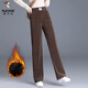啄木鳥(niǎo)160小個(gè)子燈芯絨闊腿褲女春秋款寬松高腰顯瘦美拉德休閑直筒褲子 咖色【加絨加厚款】 L 【100斤-115斤】