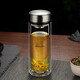 希諾雙層玻璃杯男家用商務(wù)辦公泡茶杯子車載水杯XN-9309本色 375mL