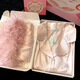 GP MADAM高級定制版冰絲鴕鳥(niǎo)羽毛緞面睡衣女長(cháng)袖長(cháng)褲家居服送閨蜜生日禮盒 嫩粉色 M 建議【100-120斤】