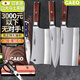 CAEO日本進(jìn)口大馬士革鋼菜刀廚刀切片肉刀具家用德國廚師廚房砍骨套裝 日本鋼4件套【+禮品】刀座+石+剪