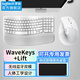 羅技（logitech）Wave Keys+Lift人體工學(xué)鍵盤套裝無線藍(lán)牙鍵盤 自帶掌托接收器 改善姿勢舒適辦公 WaveKeys+Lift【白色套裝】