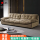 L&S沙發(fā)布藝沙發(fā)現(xiàn)代簡約懶人沙發(fā)床意式極簡客廳免洗沙發(fā)S99科技絨 【摩卡色】三人位175*82*85