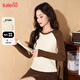 班尼路（Baleno）修身撞色長(cháng)袖T恤女2025春秋季新款時(shí)尚潮流親膚舒適透氣百搭上衣