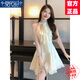 莫代爾法式雪紡連衣裙女2025夏季新款名媛風(fēng)收腰顯瘦無袖不規(guī)則A字短裙 杏色 M [95一105斤]