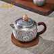 L&N銀茶足銀999泡茶壺原創(chuàng)一張打手工黃財(cái)神純銀泡茶壺高端銀器茶具 證書+禮盒 270ml
