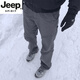 JEEP SPIRIT灰色三防軟殼沖鋒褲男秋冬加絨立體剪裁美式工裝褲機能戶(hù)外登山褲 深灰色 M (適合)100-115斤