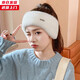 槿城頭帶式護耳帽冬季保暖毛絨空頂針織帽女戶(hù)外運動(dòng)騎行跑步護額保暖 白色HE001W 均碼
