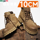 卡帝樂(lè )鱷魚(yú)馬丁靴男厚底隱形內增高10cm春季男士真皮美式復古皮靴高幫工裝靴 卡其【隱形內增高10cm】 42 皮鞋碼