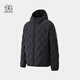 KOLON SPORT/可隆輕量羽絨服 男子便攜防風(fēng)保暖露營(yíng)連帽輕薄鵝絨夾克 LHDJ4WTK31-CC 炭黑 2XL 185/104A