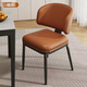 白日造夢(mèng)師意式餐椅極簡(jiǎn)現代家用靠背臥室書(shū)桌椅高級輕奢軟包舒適餐廳凳子 暗桔色（貓抓皮+加固加粗支架） 兩張起拍，單張需找客服補郵費發(fā)