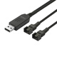 塵土USB轉4Pin升壓線(xiàn)包網(wǎng)一分二5V轉12V USB轉接線(xiàn)電腦機箱風(fēng)扇 電源線(xiàn) USB轉4Pin升壓12V【一分二】 53CM