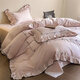 圣羅萊富安白娜四件套純棉100全棉床單被套家用床上用品 艾米莉-櫻花粉 床單款 1.8m四件套/被套200x230