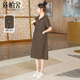 絲柏舍翻領(lǐng)短袖裙2026春夏新款女裝寬松款中長(cháng)裙口袋連衣裙