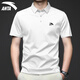 安踏polo衫男短袖有領(lǐng)透氣紅色體恤襯衫男士運動(dòng)速干冰絲翻領(lǐng)休閑T恤 8113-1雪花白 M /170