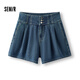 森馬（Semir）牛仔褲女寬松短褲chic百搭2025夏季高腰A字褲甜酷風(fēng)109325122001