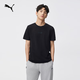 彪馬（PUMA）寬松自然卷邊純色短袖T恤男新款夏季運動(dòng)上衣 849593 黑色-01 L (180/100A)