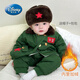迪士尼（Disney）軍大衣兒童套裝加絨軍綠色嬰兒棉衣加厚寶寶棉服東北小孩冬季衣服 軍大衣_分體款送帽子包包 73 cm 建議15-18斤