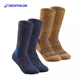 迪卡儂（DECATHLON）戶(hù)外滑雪運動(dòng)中幫高幫襪兒童2雙裝 藏青/摩卡【高幫】 均碼 35-38碼